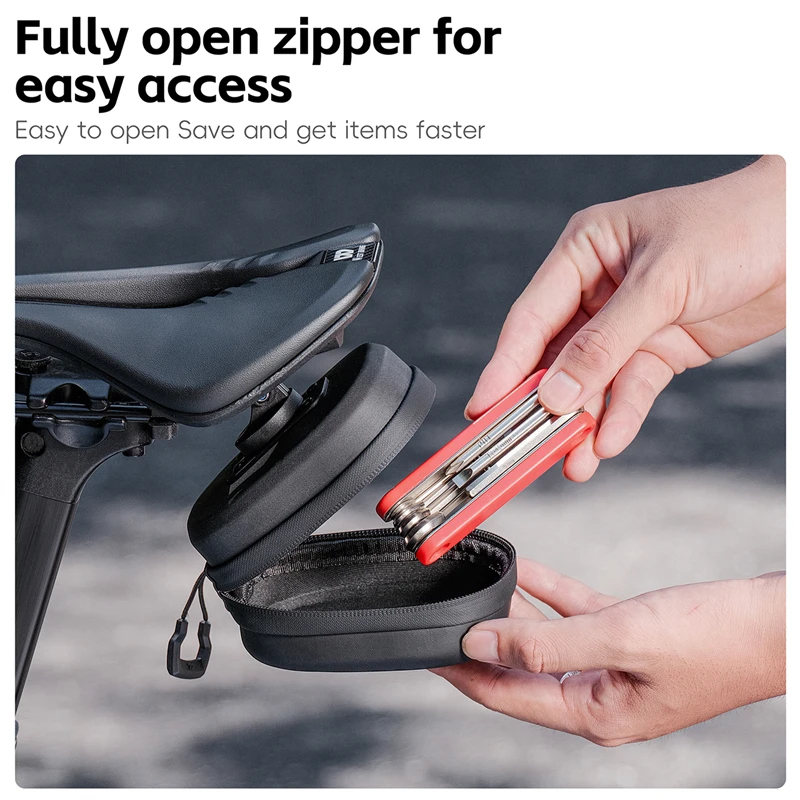 

WEST BIKING Bicycle Saddle Bags Mini Portable Tool Storage Bags PU Bicycle Hard Shell Tail Bags Waterproof 3D Saddle Riding Bag