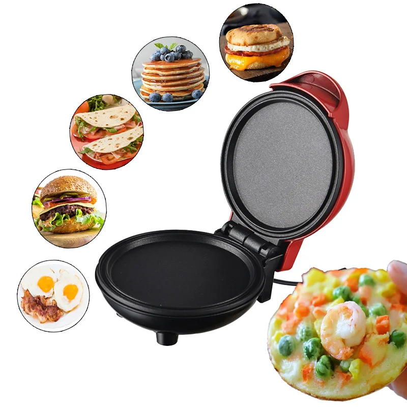 

Mini Waffle Pancake Maker Non-Stick Flat Bottomed Pancakes Breakfast Sandwich Machine Portable Pizza Barbecue Griddle