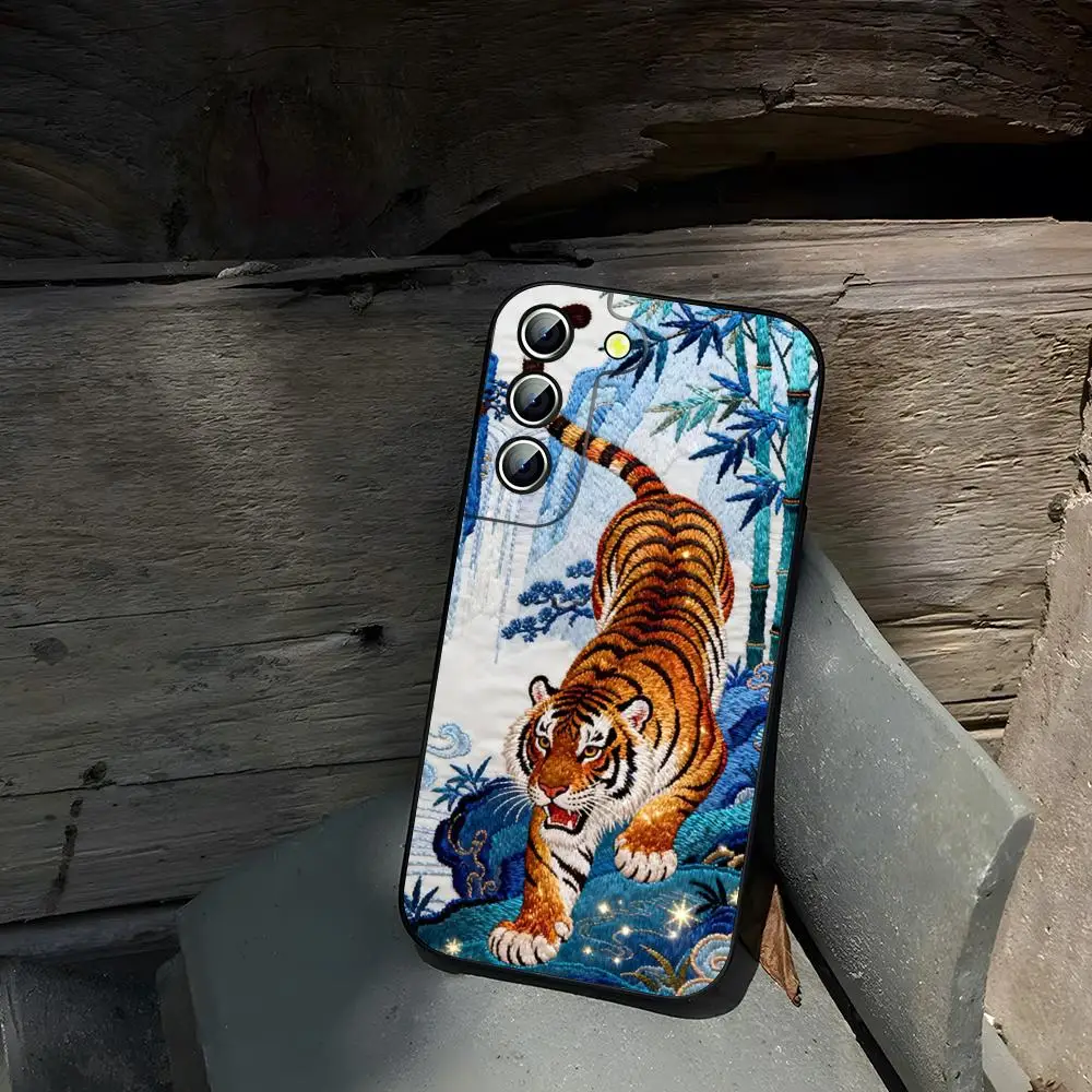 Ukiyo-e Style Tiger T-Tortoise Print Phone Case For Samsung S26 S25 S24 S23 Ultra Fe Plus A57 A37 A17 A16 A26 A36 A56 A15 A25 A