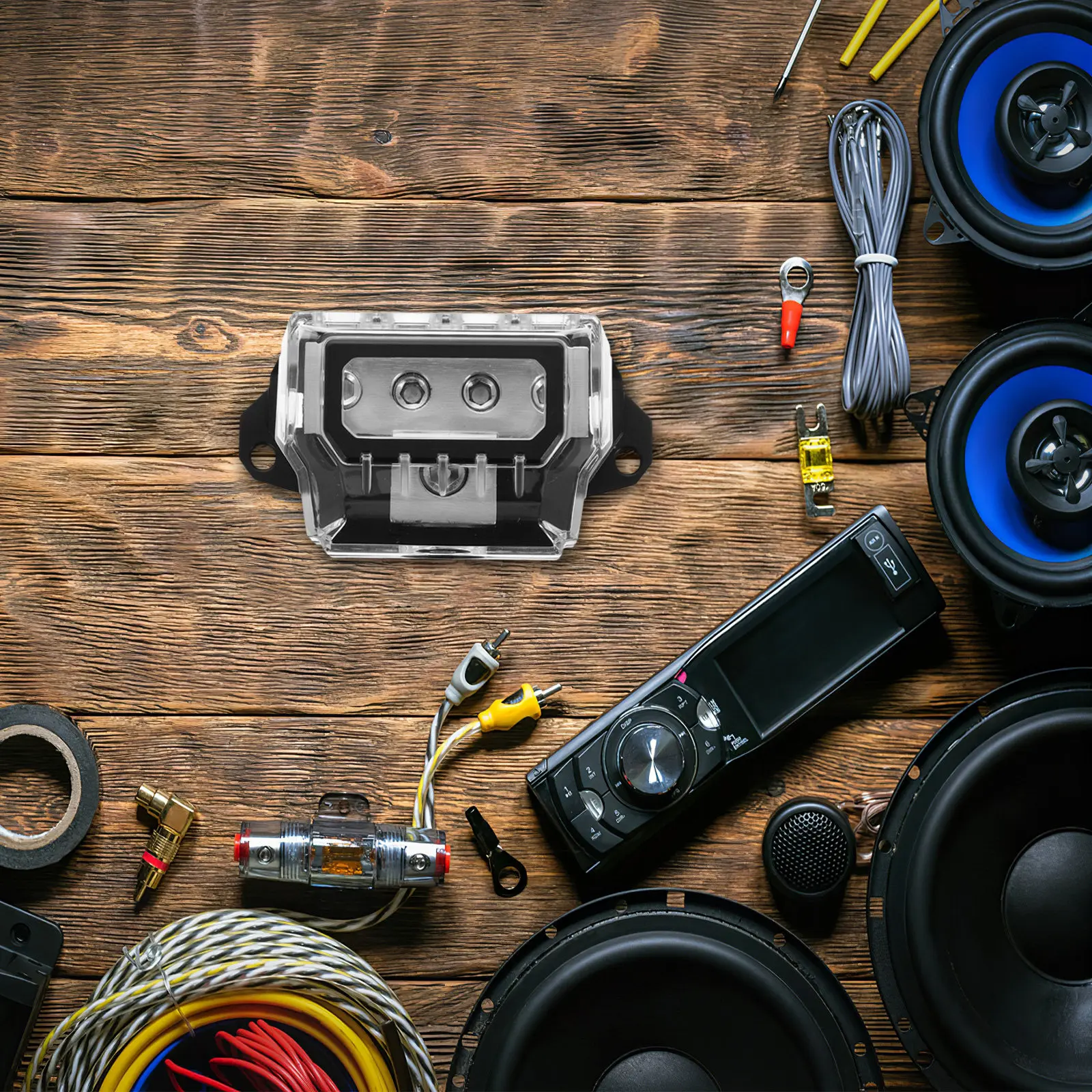 

Блок распределения питания на 4 выхода для автомобильной аудиосистемы, распределитель заземления усилителя, разветвитель для автомобиля