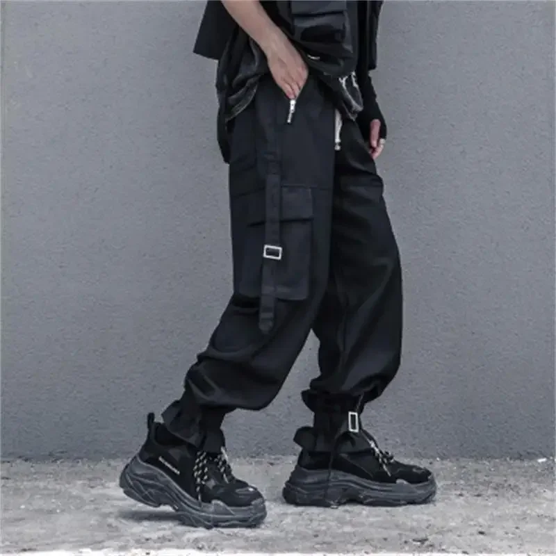 Men's Overalls Spring And Autumn New Three-Dimensional Pocket Zipper Decoration Fashionable Youth Leisure Loose Oversized Pants