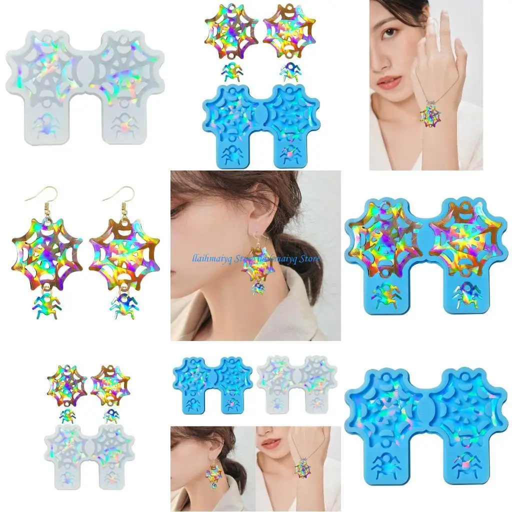 

573B Unique Pendant Silicone Mold Epoxy Resin Moulds Cobweb Shaped for Jewelry