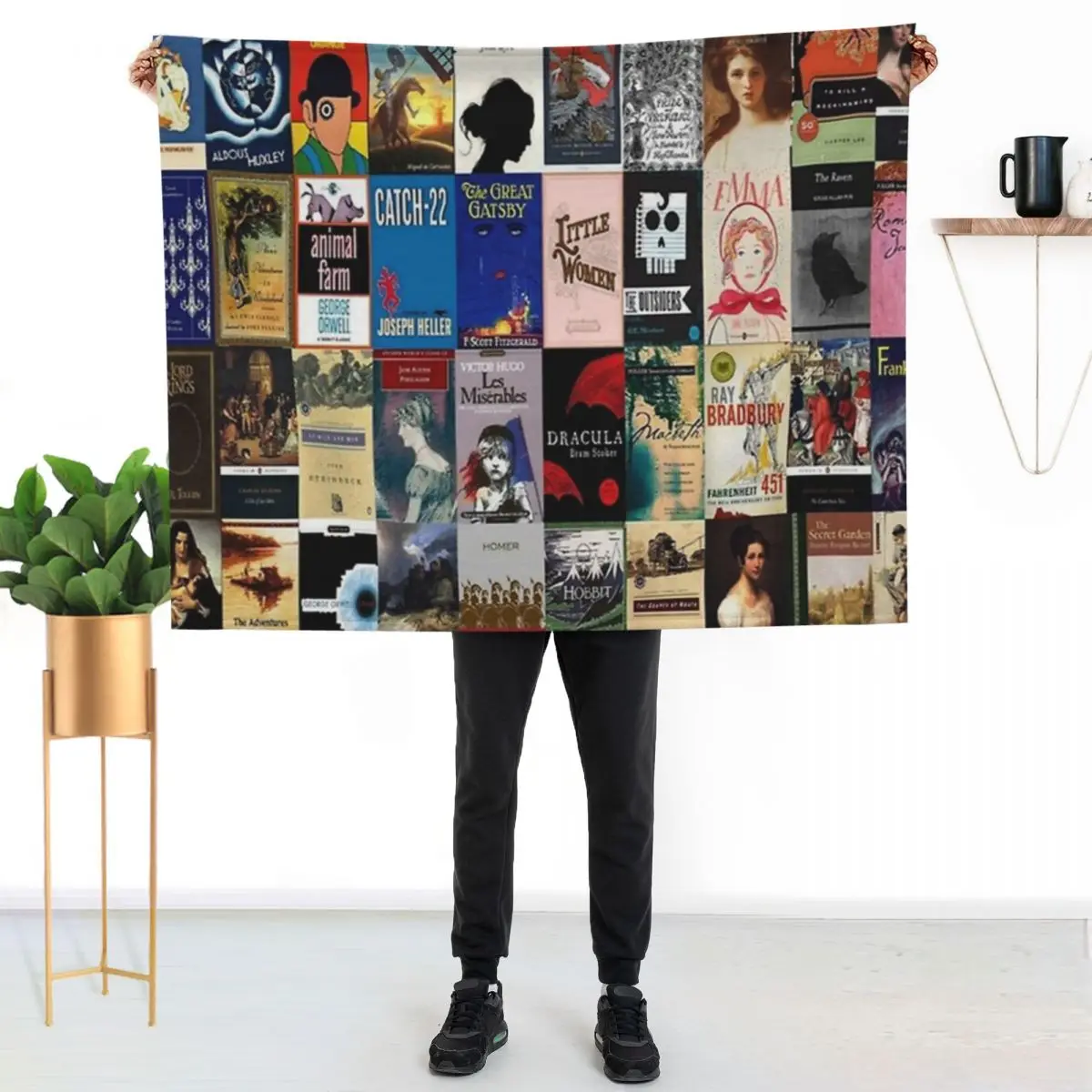 

Classic Literature Book Covers Throw Blanket Machine Washable Soft Warm Blanket
