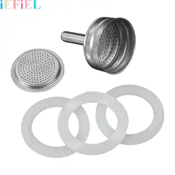 5p Stainless Steel Round Filter Plate Funnel with Silicone Gaskets Seals Replacements Compatible with Stainless Steel Coffee Pot