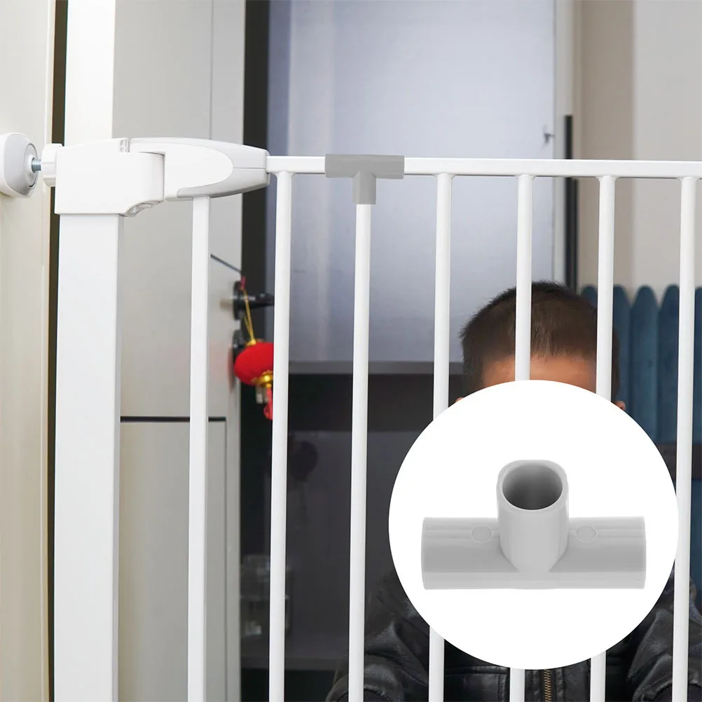 Kit di 8 Connettori a T in Acciaio per Recinzioni per Bambini, Regolabili per Uso Interno ed Esterno