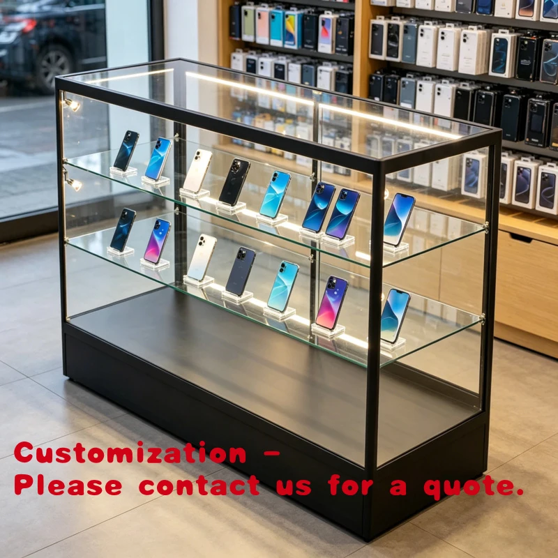 

custom.Tempered Glass LED Lighting Small Display Showcase Phone and Retail Store