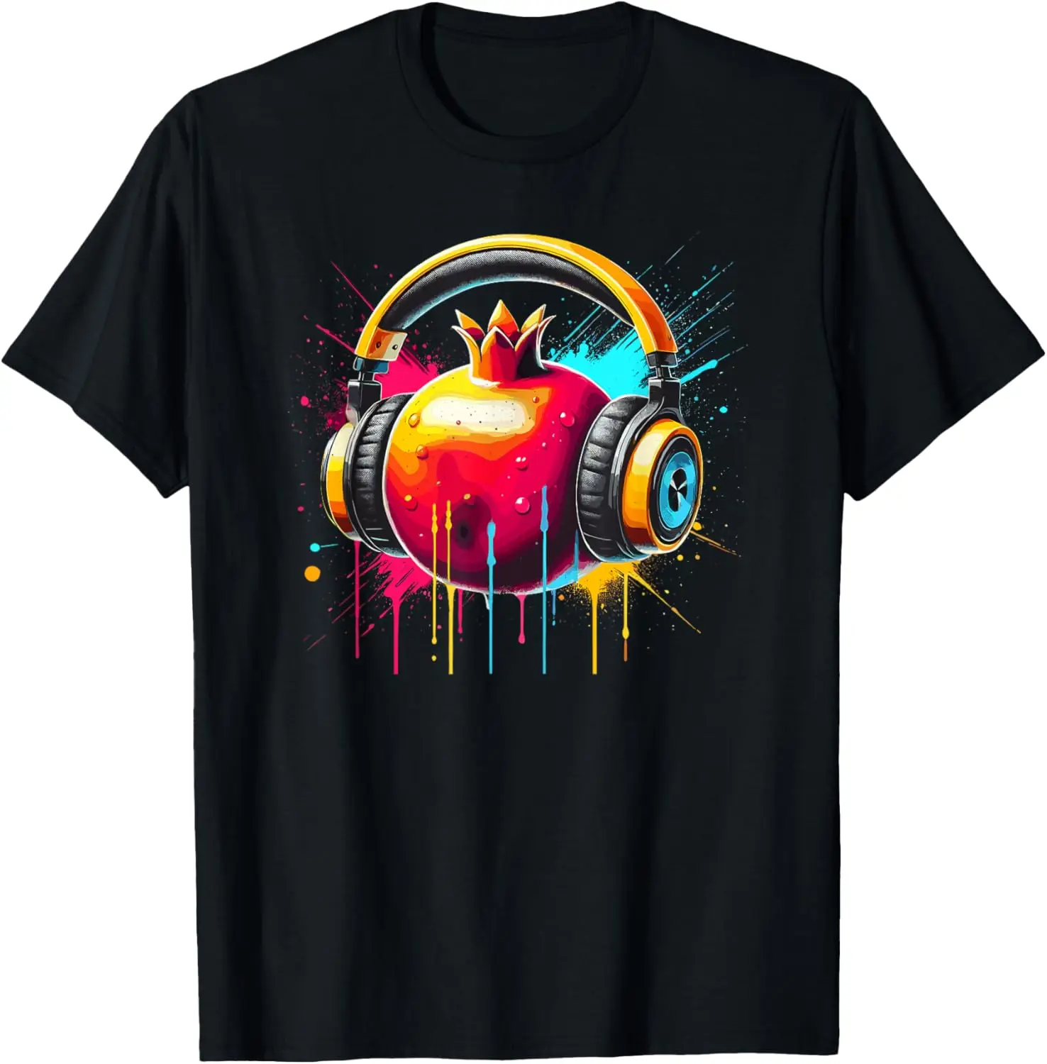 

Colorful Splash Art Headphones Pomegranate Pomegranates T-Shirt