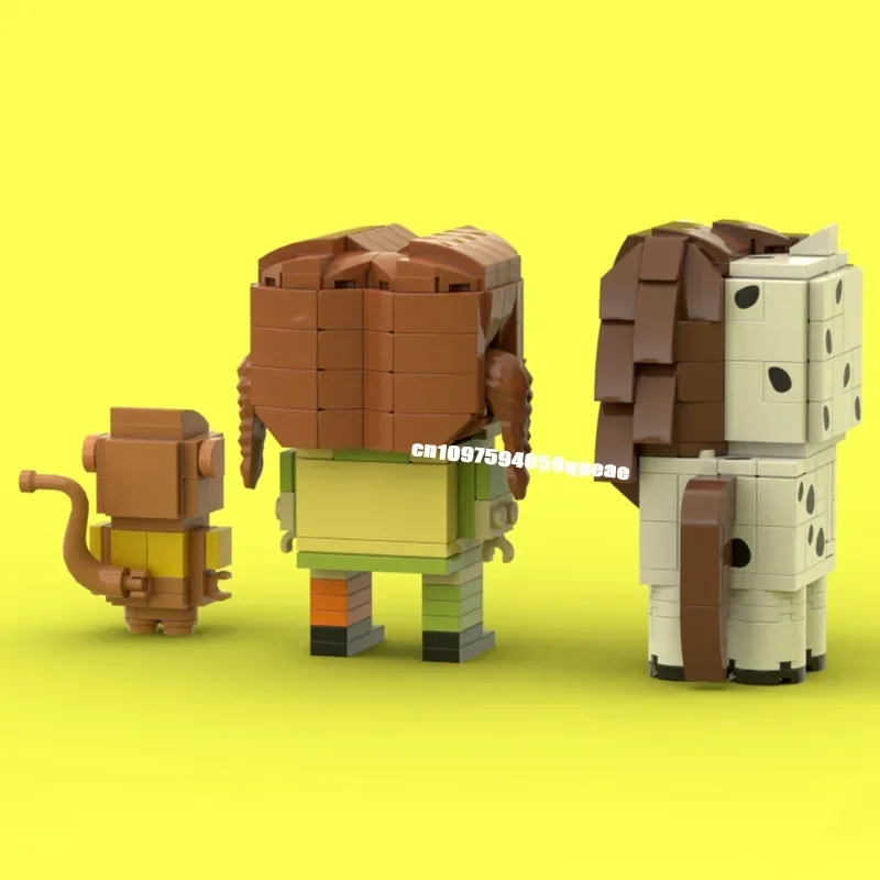 Nowy Popularny Zestaw Figurków z Postaciami z Kreskówki Pippi z Długimi Skarpetami, Model z Kwadratową Główką, Kreatywne Pomysły DIY, Zabawki dla Dzieci, Prezenty, Puzzle na Zamówienie