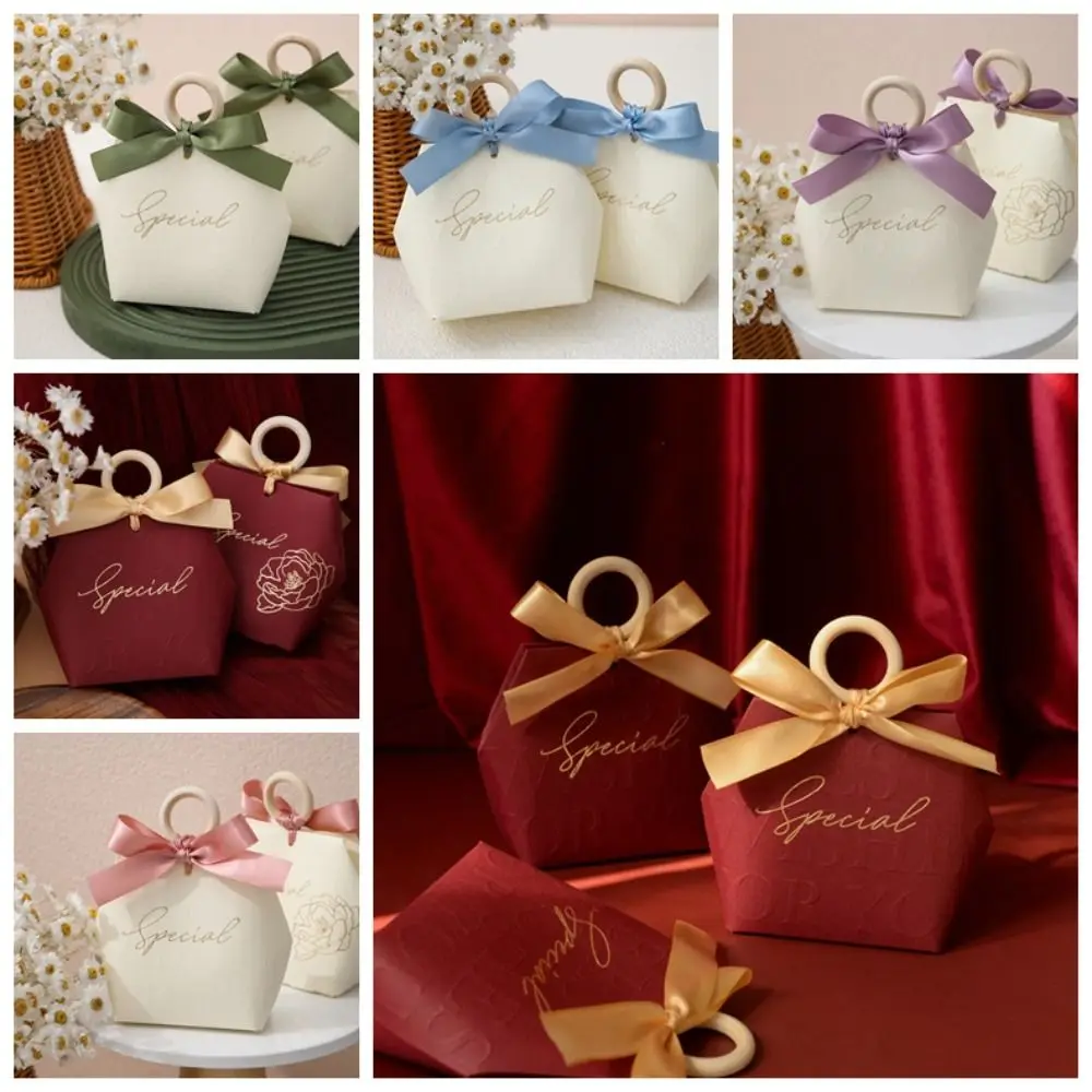 Festival Paper Box Candy Bag Hand Gift Party Supplies Durable Packaging Case Art Bowknot Wedding Decoration