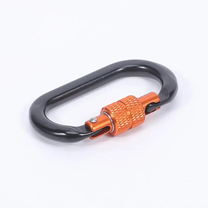 D Shape Rustproof Aluminum Carabiner Professional Security Lock Clip for Climbing Camping Hiking Travel Outdoor Key Hook