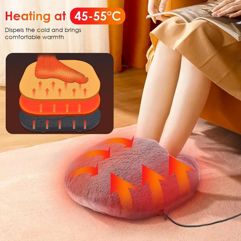 Electric Foot Warmer Heater USB Charging Power Saving Warm Foot Cover Feet Heating Pads for Home Bedroom Sleeping