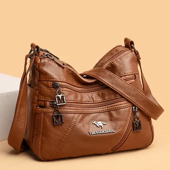 High Quality Soft Leather Luxury Handbags Purse Women Bag Designer Multi-pocket Crossbody Shoulder Bag for Female 2022 Trend Sac