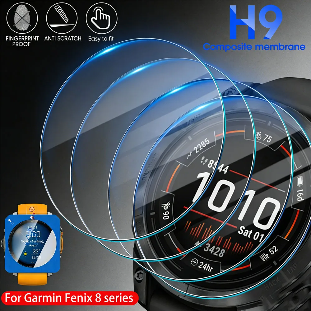 1–2 Stück, einfache Installation, gehärtetes Glas für Garmin Fenix ​​8, 43 mm, 47 mm, 51 mm, Displayschutzfolie mit Positionierungsfilm-Set für Fenix8