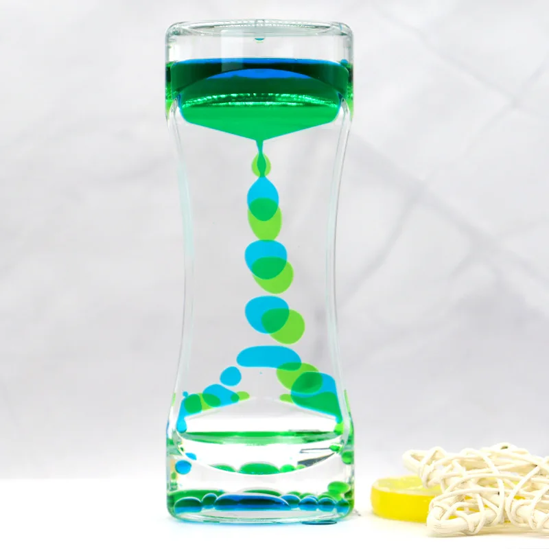 Liquid Motion Bubbler Timer Pack of Colorful Hourglass Liquid Bubbler Fidget Sensory Anxiety Autism Children Activity Calm Relax