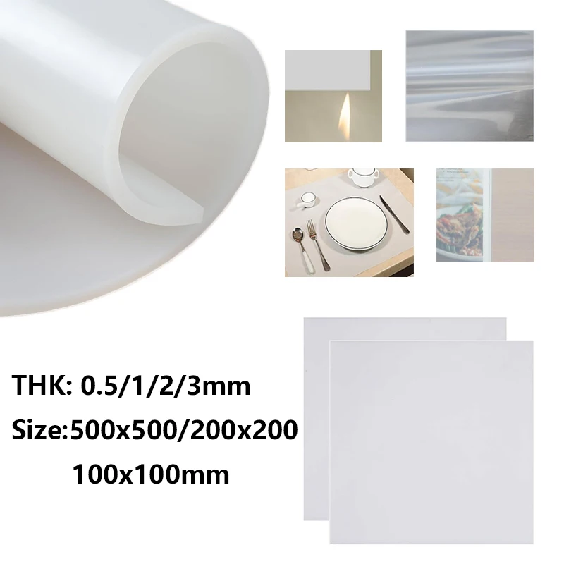 

0.5mm 1mm 2mm 3mm Clear Gasket Pad Translucent Silicone High Temperature No Peculiar Smell Resistance Silicone Rubber Sheet
