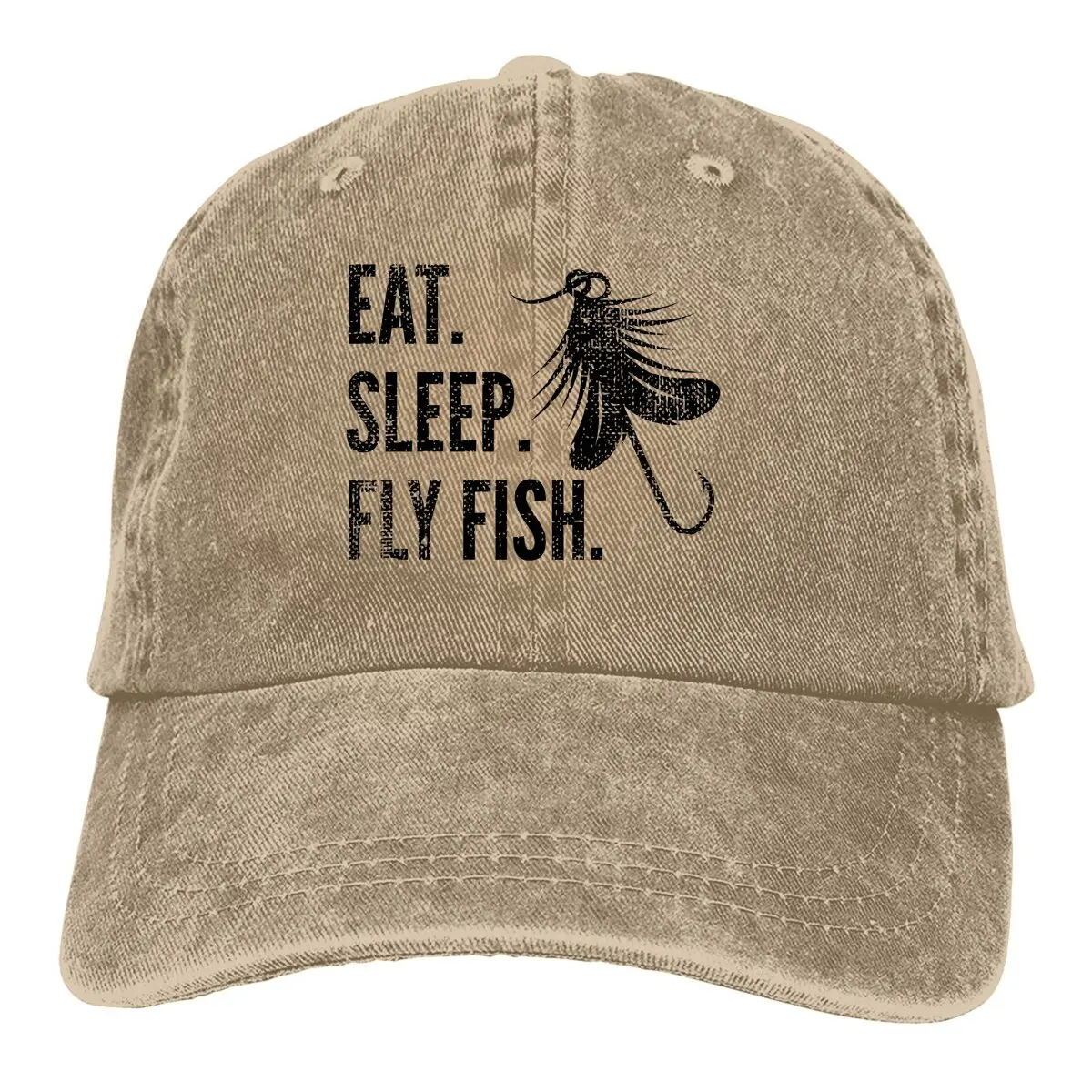 

Fly Fishing Multicolor Hat Peaked Women's Cap Eat Sleep Fly Fish Personalized Visor Protection Hats