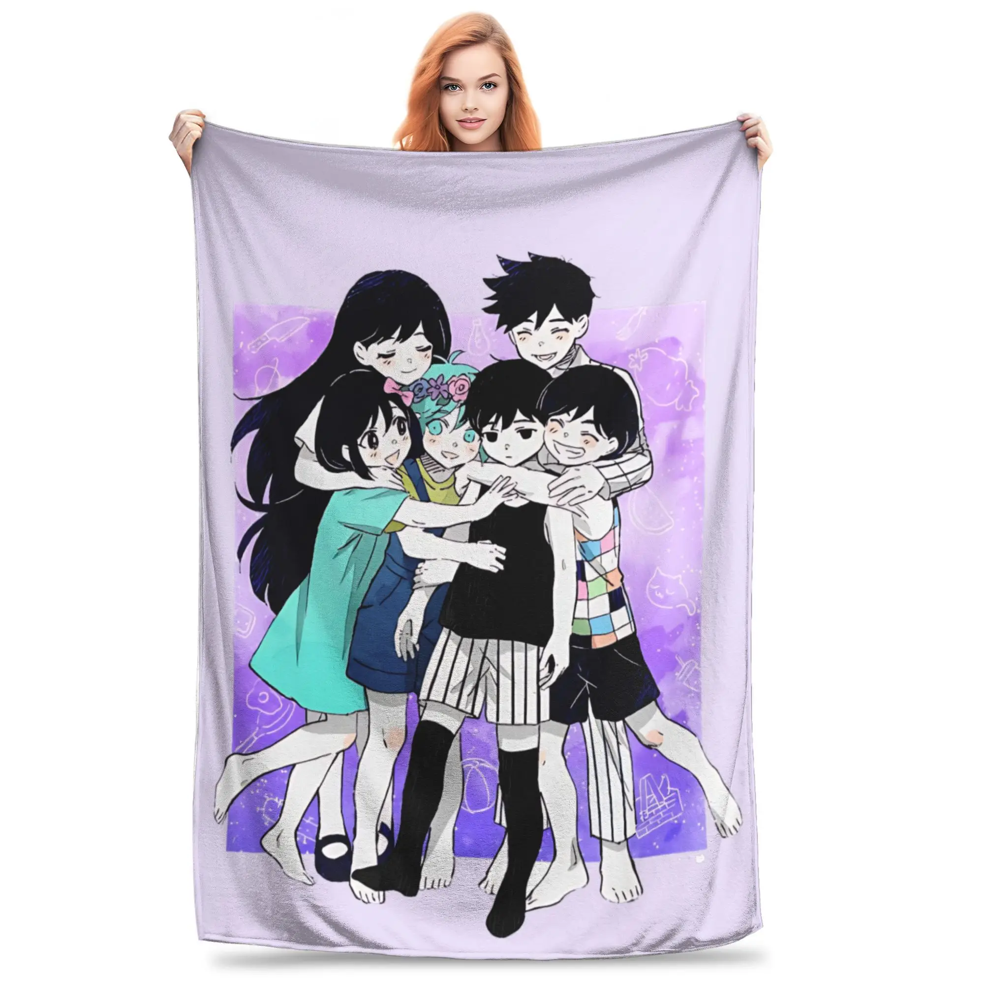 

Anime Omori Game Blanket Cover Plush Throw Blanket Summer Air Conditioning Printed Lightweight Bedspreads,