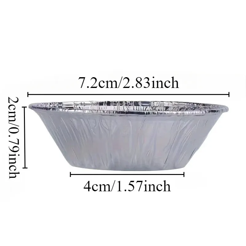 100/200 قطعة أكواب من رقائق الألومنيوم للاستعمال مرة واحدة قالب تورتة البيض مقالي فطيرة صغيرة أكواب خبز دائرية أدوات المخابز كعكة كيشي