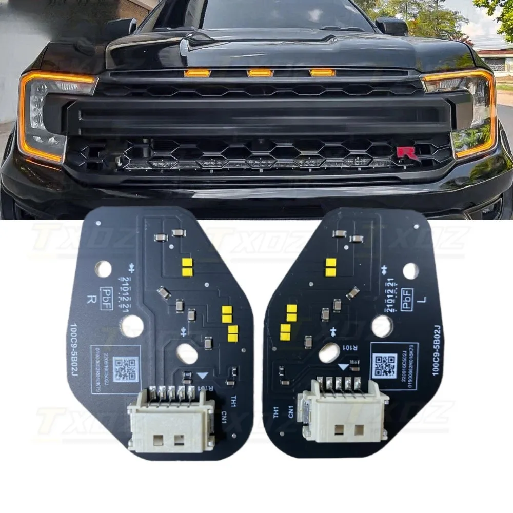 

Янтарные светодиодные платы DRL для Ford Ranger T9, нематричные светодиодные фары 2023-2025, желтые, красные, синие дневные ходовые огни