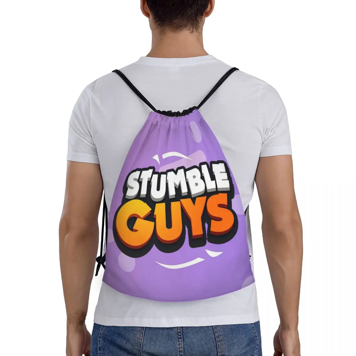 

Classic Stumble Guys Game Backpacks Multi-function Portable Drawstring Bags Sports Bag Book Bags For Travel Students