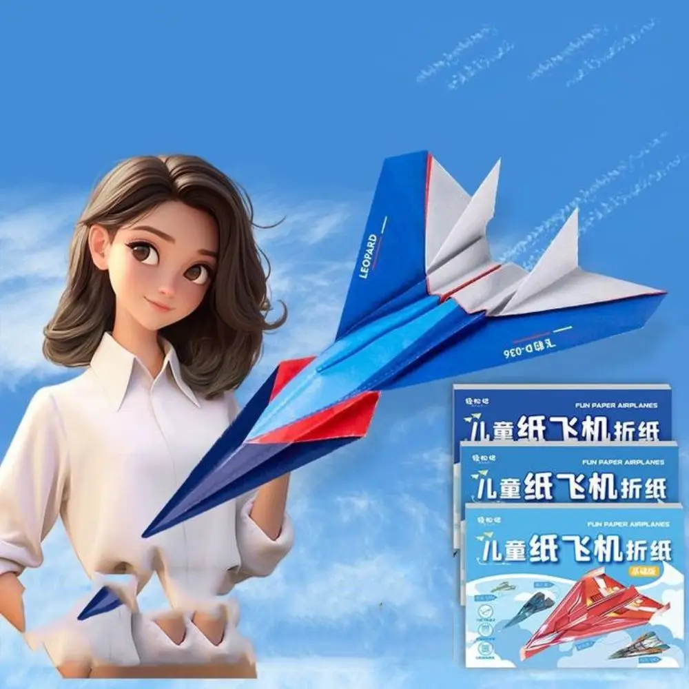 Avião de Papel Artesanal Origami: Kit de Aprendizagem Montessori com Desenhos Animados e Aviões de Papel Versáteis
