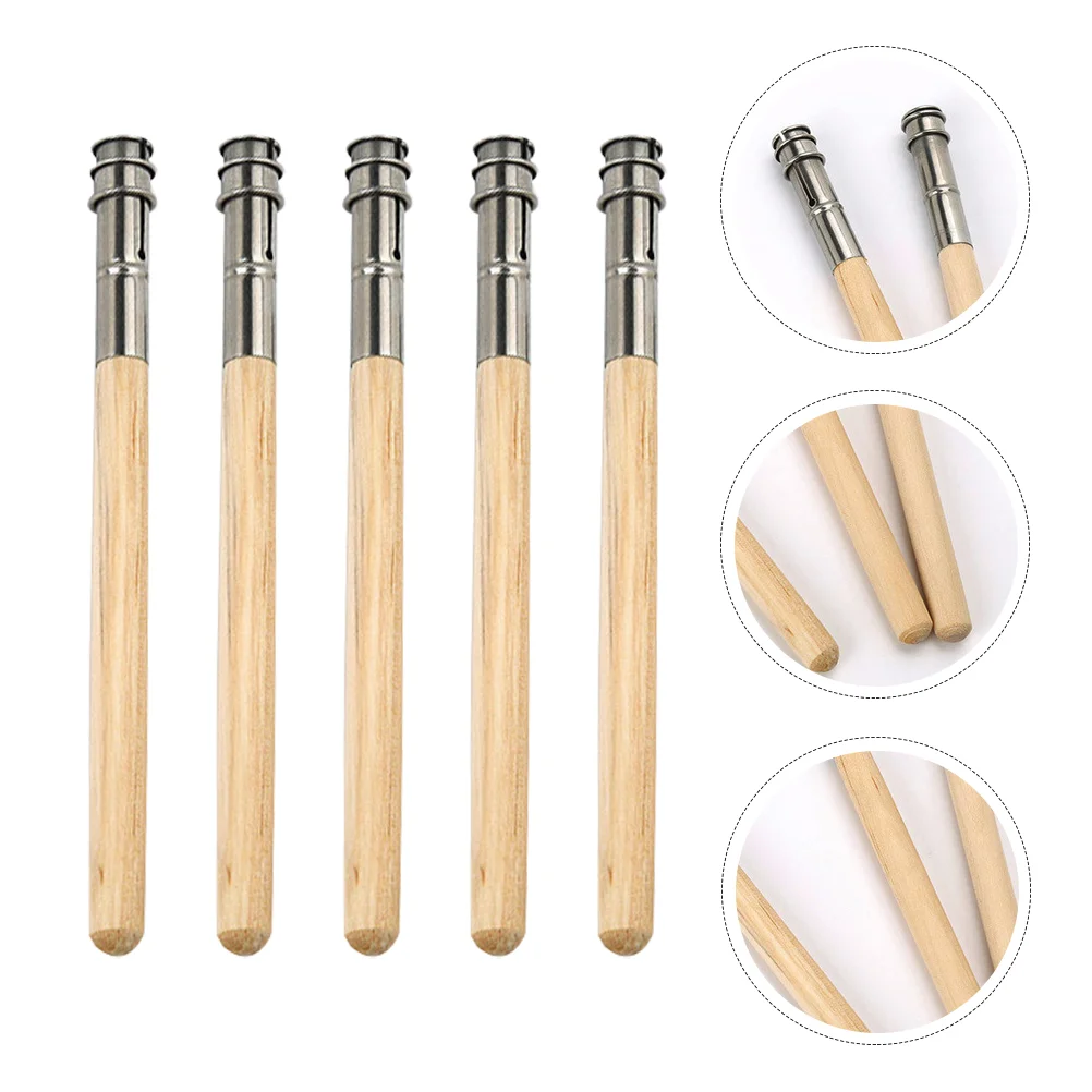 

5 Pcs Pencil Extender Holder Tool Single Ends Student Extenders Wood Students Lengtheners Drawing Sturdy