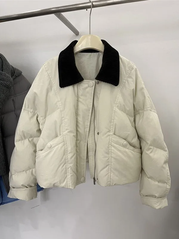 

Высококачественная утепленная хлопковая куртка для женщин, модная повседневная модель, универсальная, на зиму, новый корейский стиль, с длинными рукавами Z...