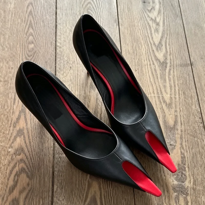 Peep Toe Pointed Toe Cover Heels Pumps Sexy Pointed Toe Shallow Thin Heel Customized New Arrivals Fashion Women Modern Shoes