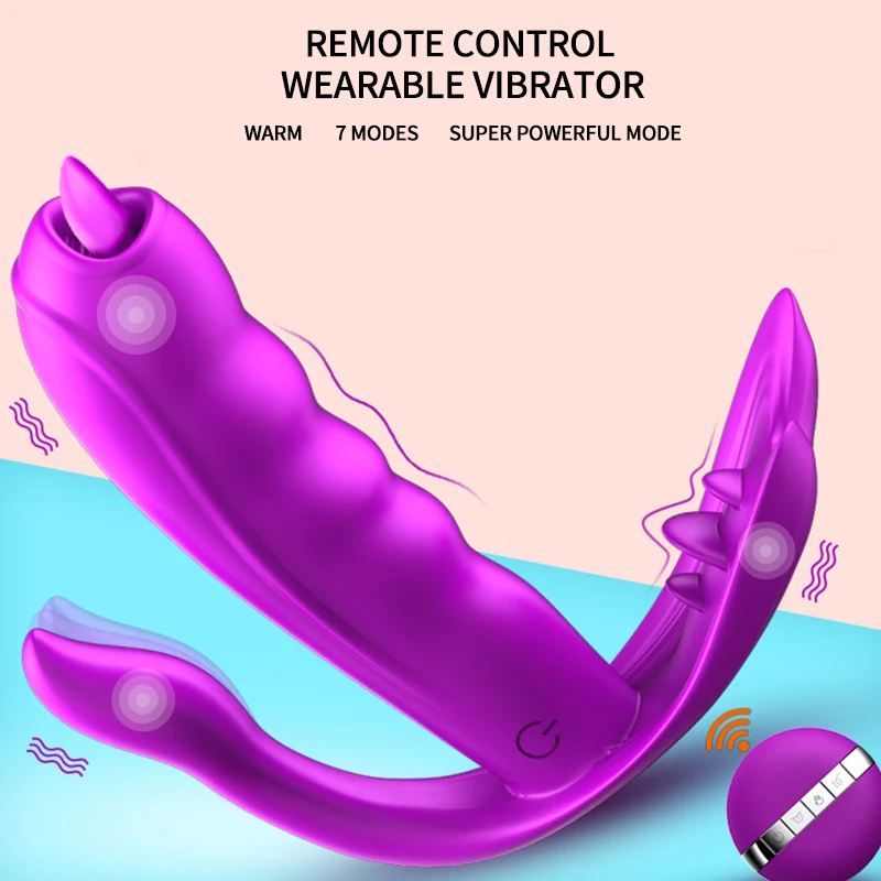 

Afstandsbediening Wearable Dildo Vibrator G-Spot Anale Stimulator Constante Temperatuur Tong Lik Massager Sex Toys Voor Vrouwen