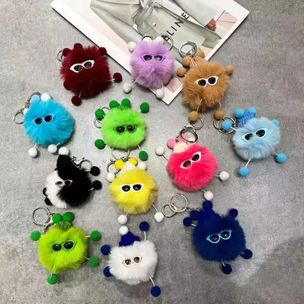 

Cute Elf Rex Rabbit Hair Pendant Kawaii Couples Keychain Fashion Plush Bag Decoration Creative Bag Pendant Nice Gifts