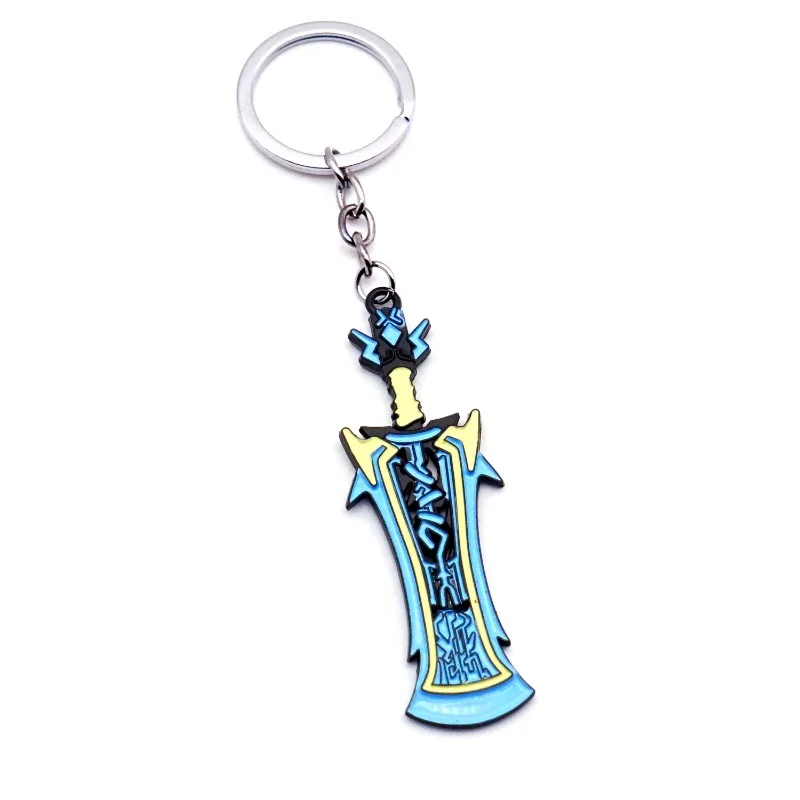 12 cm/4,72 pulgadas Xenoblade Chronicles 2 el conjunto completo de modelos de armas para llaveros de hoja Monedo espada colgante de Metal para Cosplay