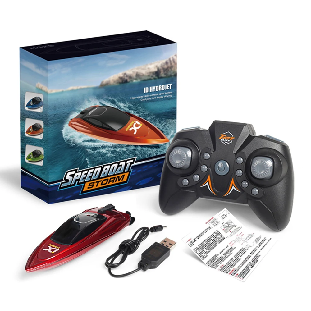 Mini Rc  Boat 5km/h Radio Remote Controlled High Speed Ship With Led Light Palm-boat Summer Water Pool Toys Models Gifts