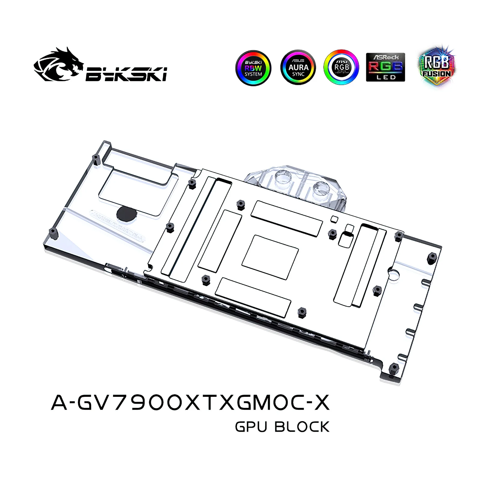 Imagem -03 - Bykski-cobertura Completa Rgb Gpu Bloco de Refrigeração de Água Giga Rx7900 Xtx Gaming oc A-gv7900xtxgmoc-x