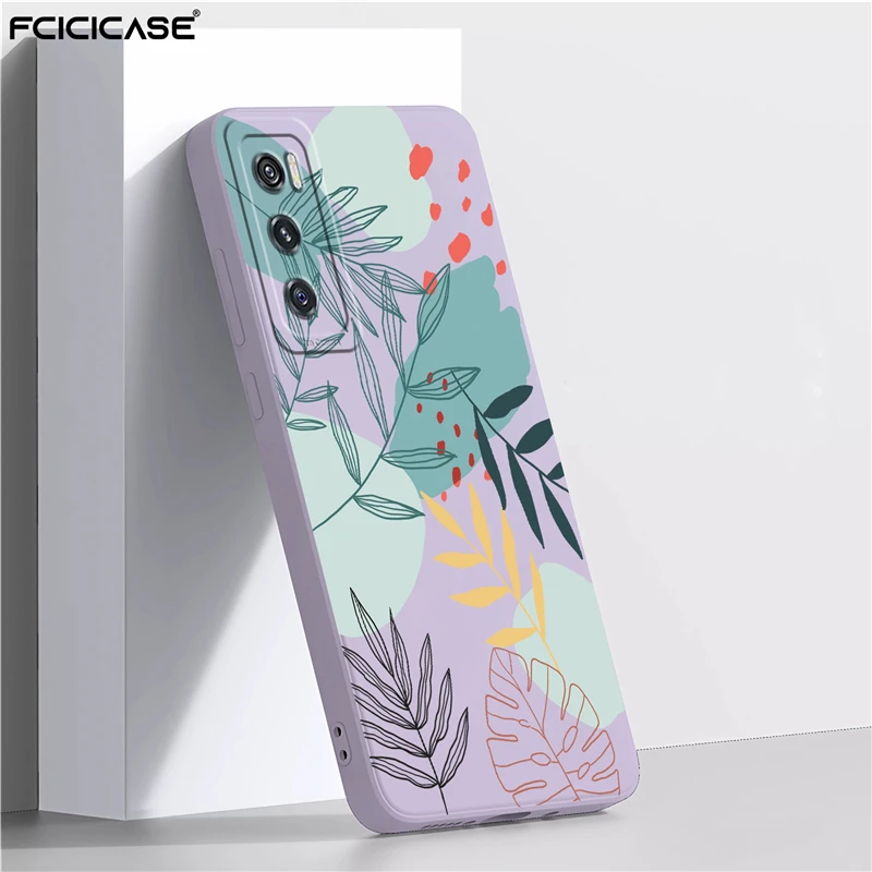 Abstract Plants Phone Case For Vivo V20 SE V5S V19 V17 V11 V21E V23 5G V5 Lite V20 Pro Soft Shockproof Flower Cover Cases