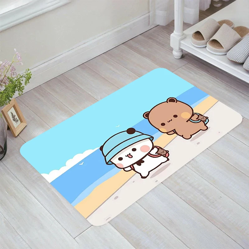 

Cute Panda Bubu and Dudu Floor Mat Living Room Rugs Home Carpets Doormat Entrance Door Kitchen Carpet Balcony Foot Rug Mats Bath