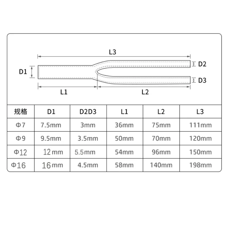 1-10Pcs peaker Audio Cable Wire HiFi Cable Pants No Shrinkable PVC Y Splitter Tube Sleeve 7mm 9mm 12mm 16mm