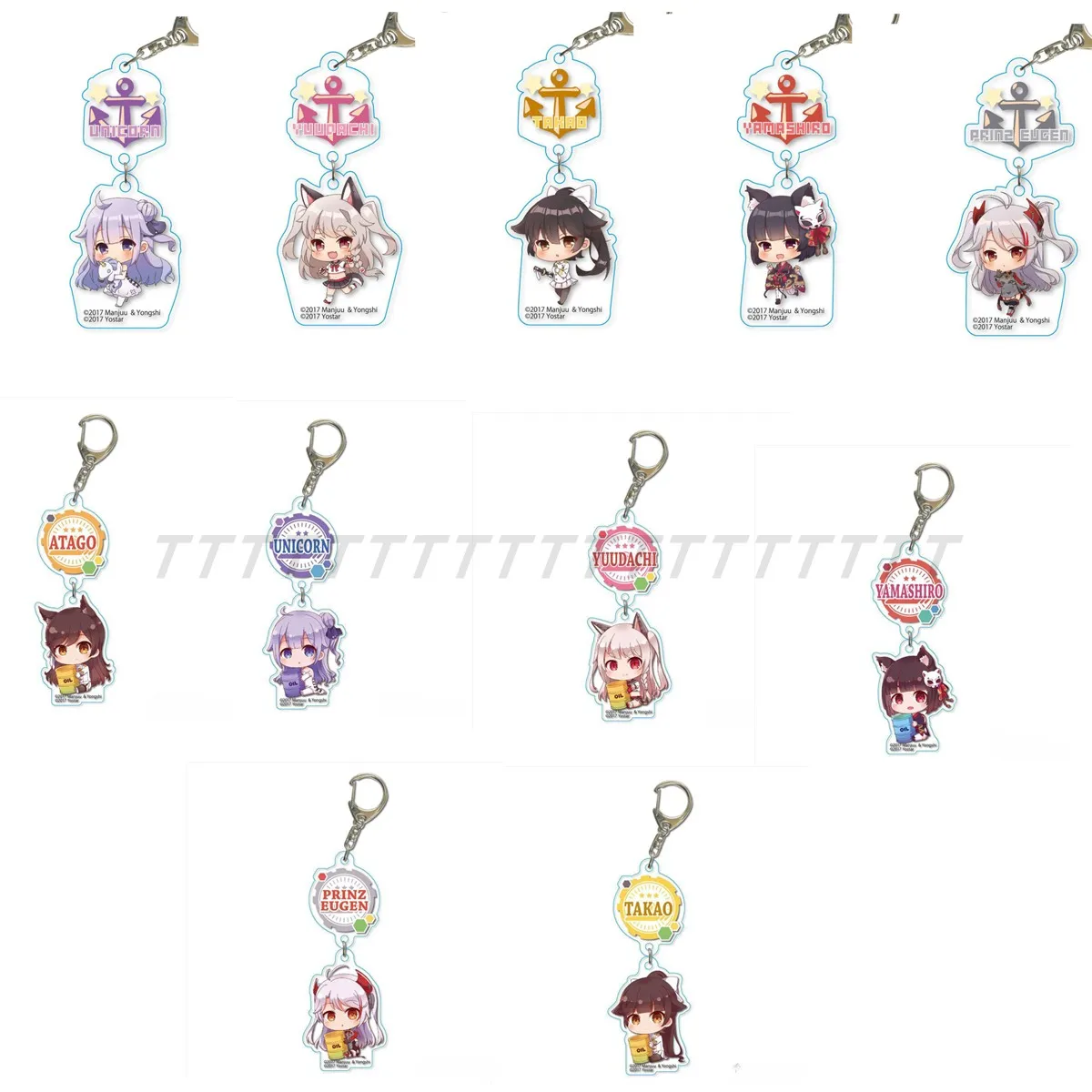 

Брелок для ключей в стиле аниме «Азур Лейн», кукла аниме Yuudachi Yamashiro Takao Prinz Eugen, акриловый подарок