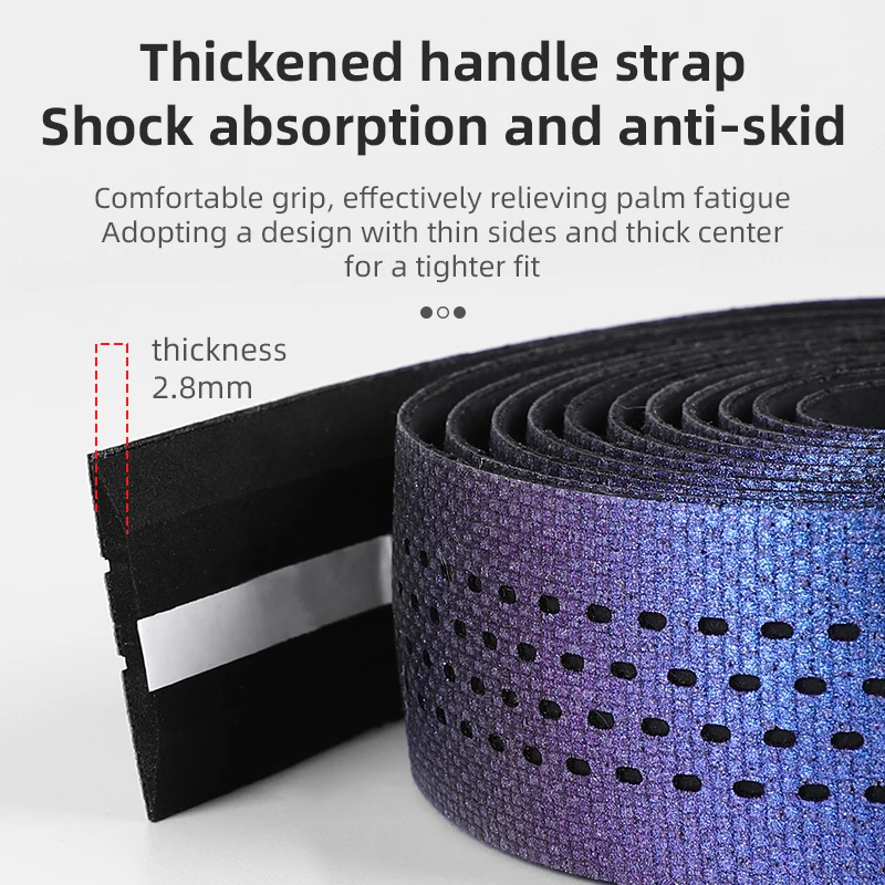 ESLNF Colorful 1Pair Bike Handlebar Road Bicycle Anti-slip Silica Gel EVA Shock Absorption Handle Bar Tape Cycling Wrap End Plug