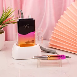코어리스 모터 핸들, 35000RPM 휴대용 전문 네일 드릴, 데스크탑 베이스, 35K 무선 배터리, 무선 강력한 웨이브