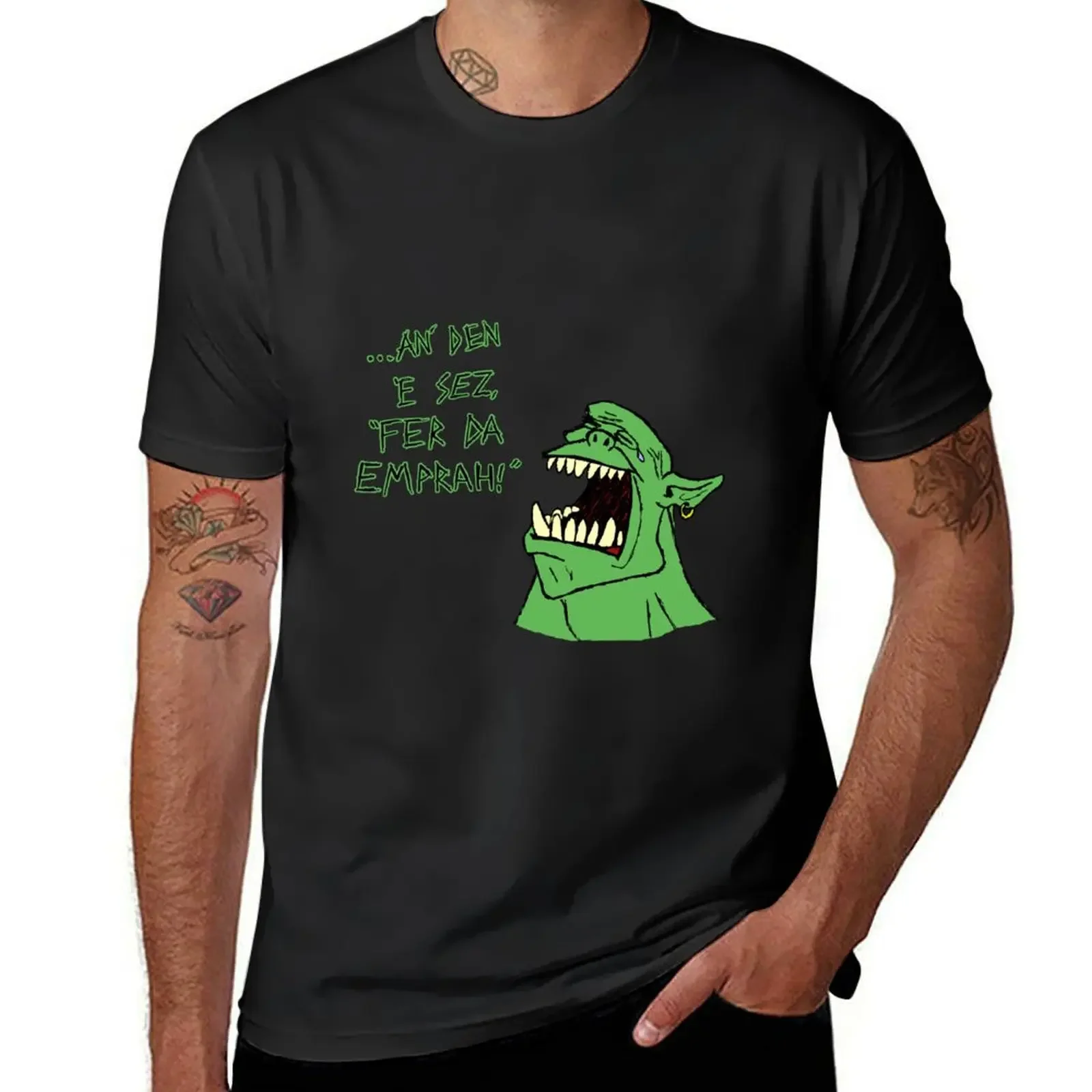 

Ork - 'an den e sez fer da emprah!' T-Shirt man clothes shirts graphic tee anime figures fitted t shirts for men