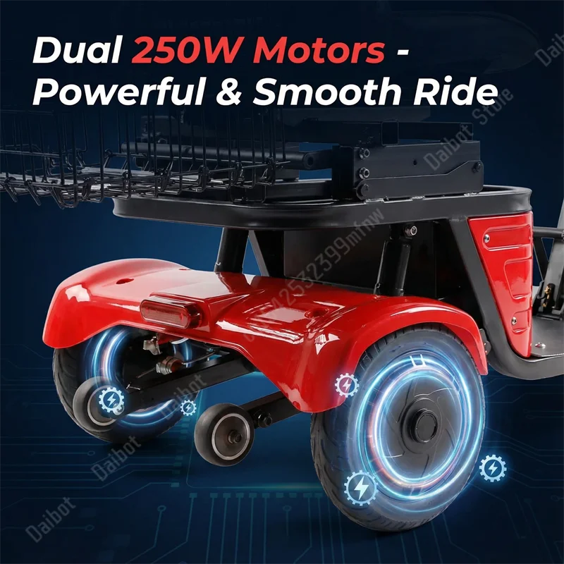 Faltbarer Elektrischer Dreirad-Reise-Scooter für Senioren 500W36V 3-Rad-Elektro-Scooter mit Korb Mini-Mobilitätsroller – Detail 12