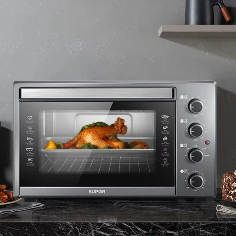 

Духовка с большим окном, 38 литров, электрическая духовка большой емкости для домашней небольшой выпечки, многофункциональная новая модель печи для пиццы, 220 В