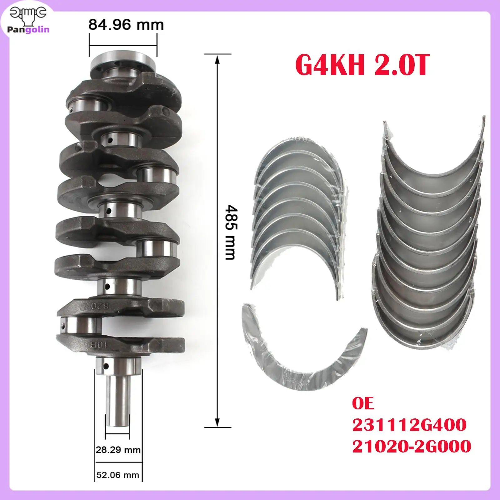 G4KH 2.0T Crankshaft Con Rod & Main Bearing Set for Hyundai Sonata Genesis Coupe KIA Sportage Optima 231112G400 21020-2G000 New