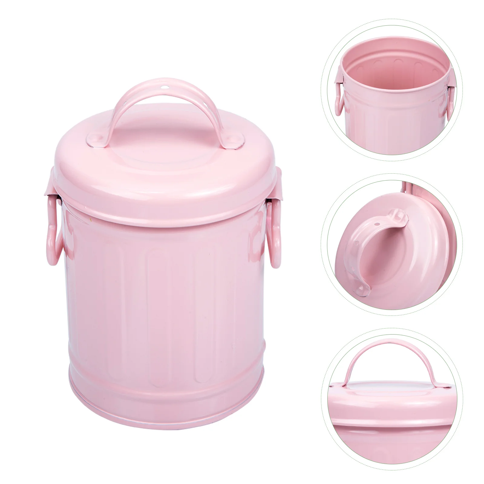 

Iron Pen Holders Cartoon Pattern Smooth Surface Dustproof Lid Desk Stationery Organizer Metal Pencil Cup School Supplies