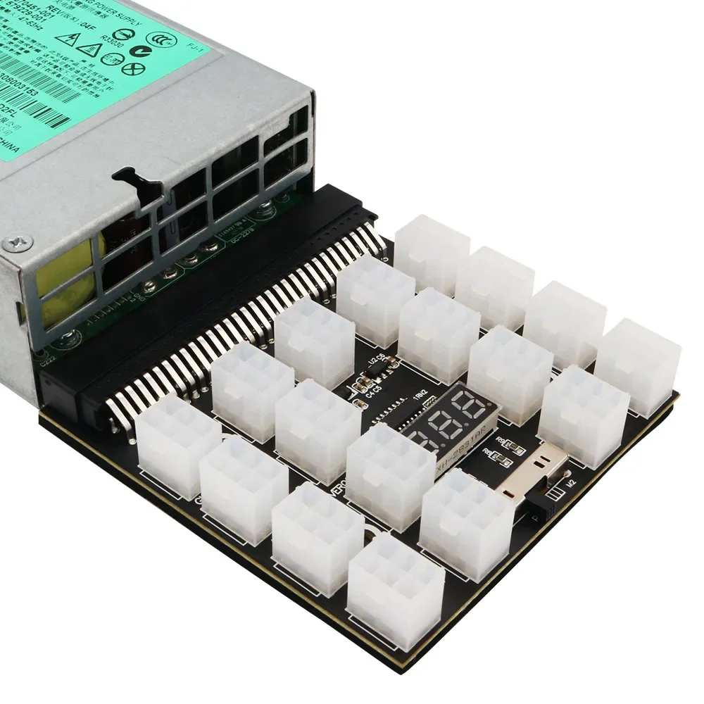 Voeding Breakout Board Voor Hp 750W/1200W Gpu Psu Power Module Server Kaart Conversie 6Pin Om 8Pin 50Cm Kabel Voor Btc Mijnbouw