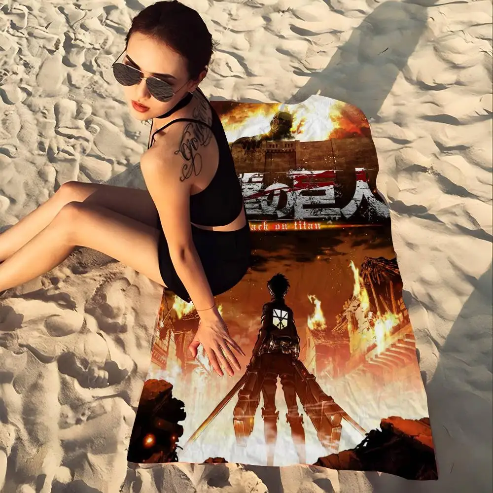 A-Attack On Titan Anime Big Microfiber Beach Towels Quick Dry Towel Sand Beach Towels Pool Towel For Travel Swim Pool Yoga