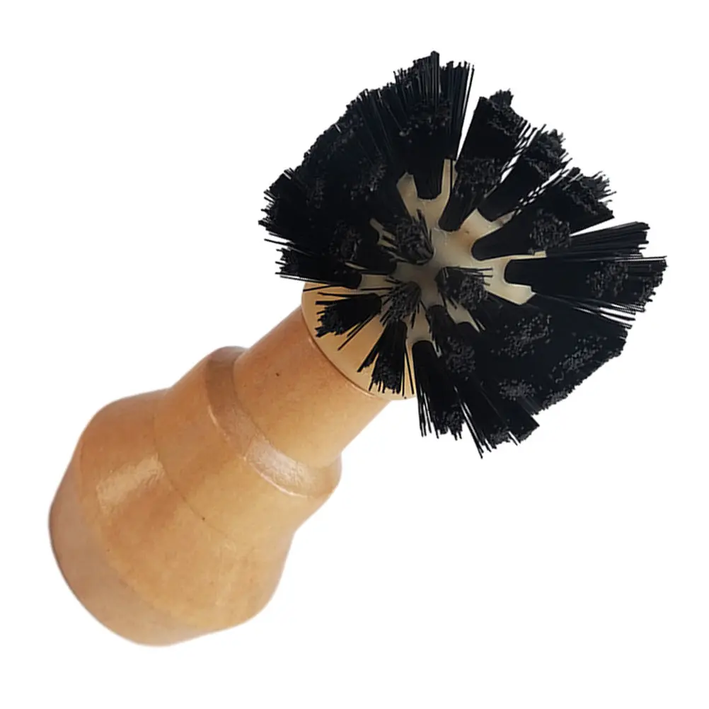 Espresso Machine Cleaning Brush Coffee Machine Brush Cleaner Wooden Handle Gentle Soft Bristles Space Saving Multi Use Cleaning