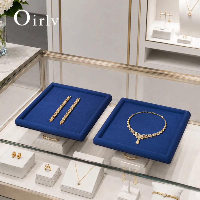 

Oirlv Jewelry Tray Show Stand Shop Jewelry Organizer For Necklace Bracelet Long Chain Solid Color Ring Jewelry Display Tray
