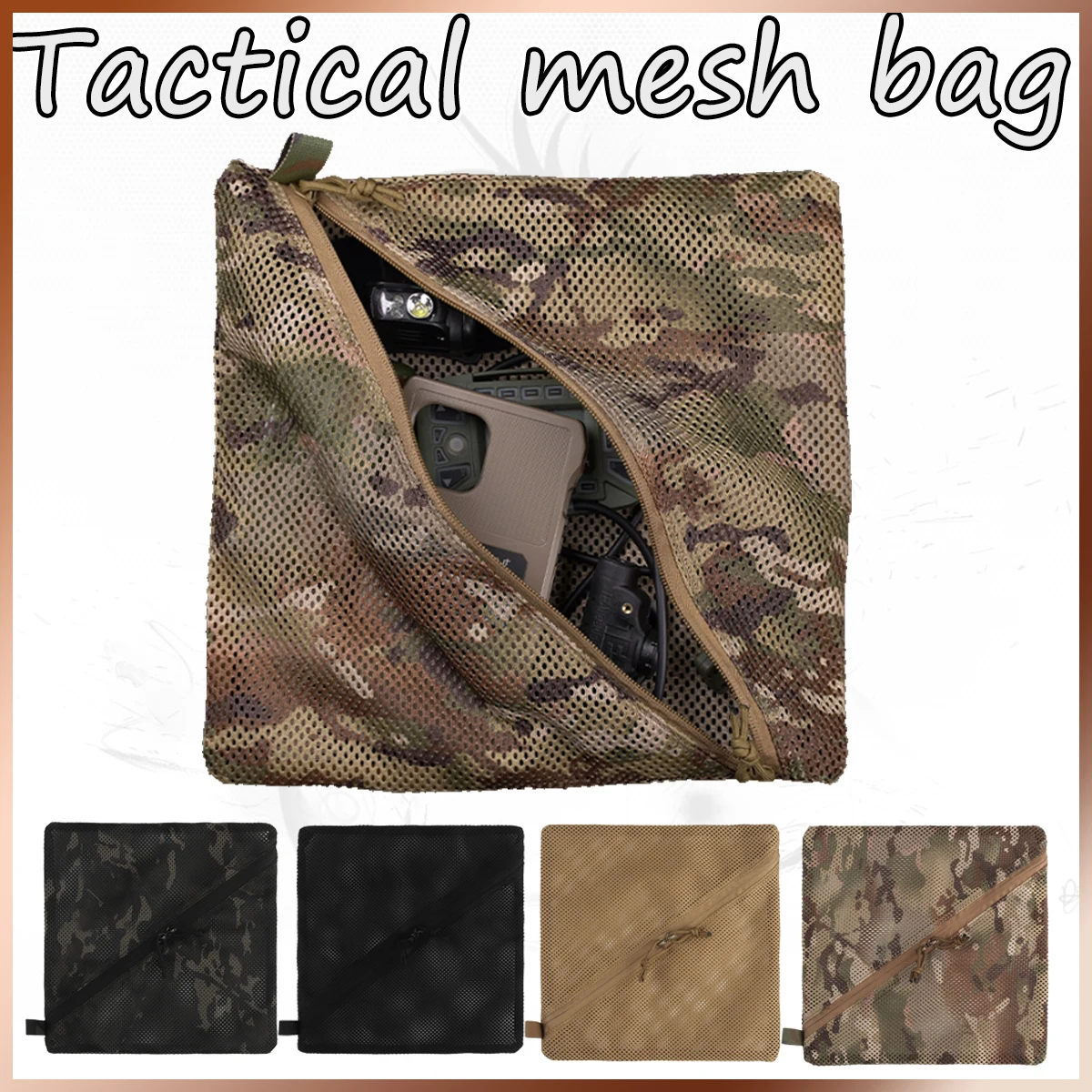 Tactical Utility EDC Mesh Pouch Tools Gear Hunting Backpack rganizer Pocket Modular Admin Pouch Outdoor Camping Travel Hunting