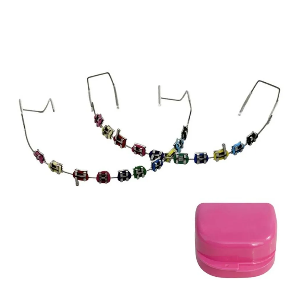 

Colorful Temporary Tooth Decoration with Metal Wires Dental Decorations Orthodontic Ligature Ties Fake Brackets Braces